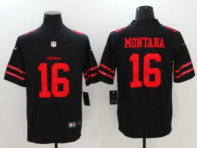 Nike Limited San Francisco 49ers #16 Joe Montana Black Vapor Untouchable Jersey,We sell and wholesale Nike Limited San Francisco 49ers #16 Joe Montana Black Vapor Untouchable Jersey on line form chian!